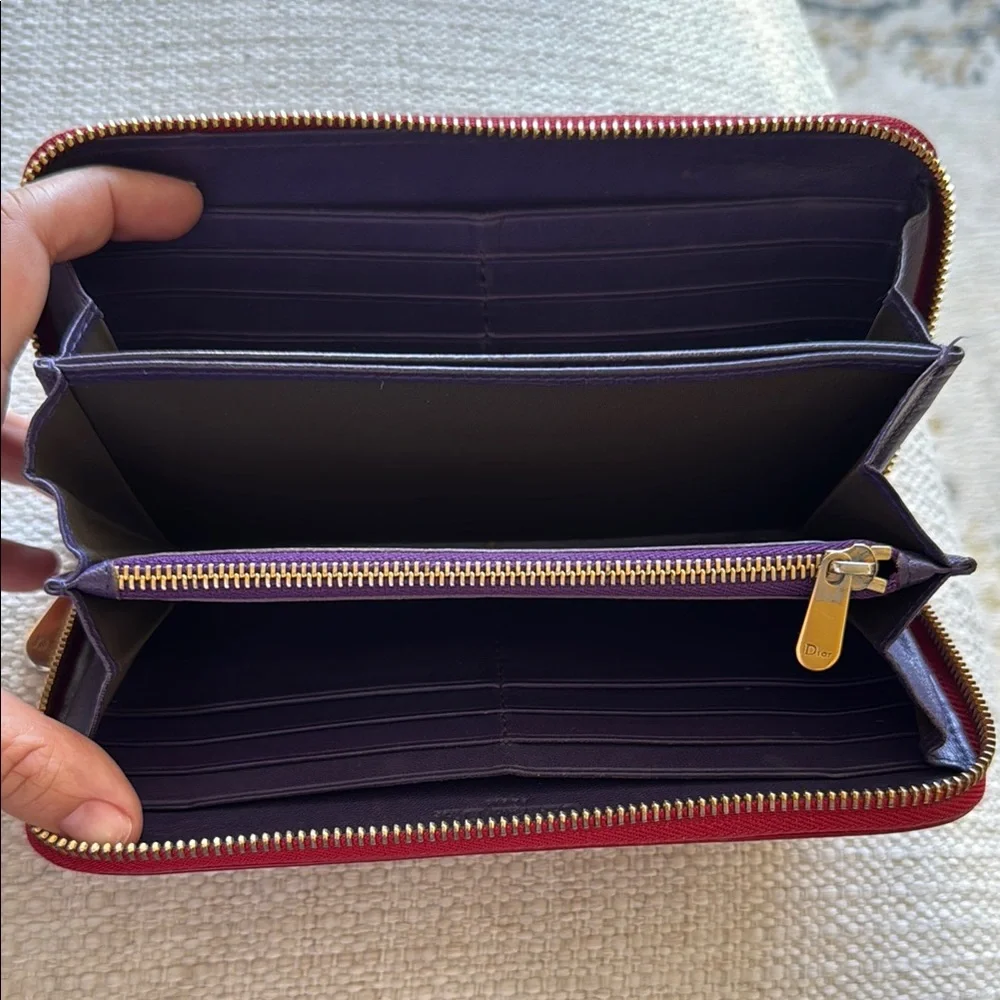 Vintage Dior Red Embossed Wallet